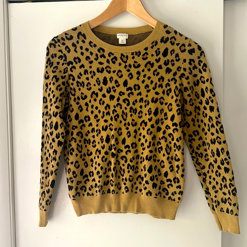 Leopard Print Sweater Crewcuts size 14
